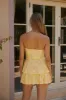 Soft Horizon Strapless Mini Dress Yellow sold by Fortunate One