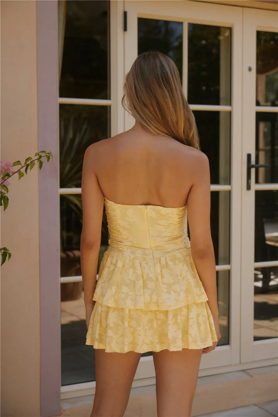 Soft Horizon Strapless Mini Dress Yellow sold by Fortunate One product image thumbnail 2