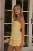 Soft Horizon Strapless Mini Dress Yellow sold by Fortunate One