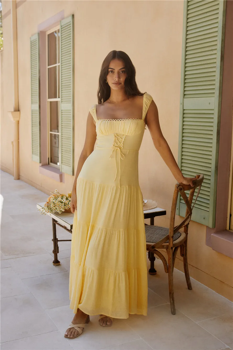 Crystal Waters Maxi Dress Yellow sold by Fortunate One product image thumbnail 3
