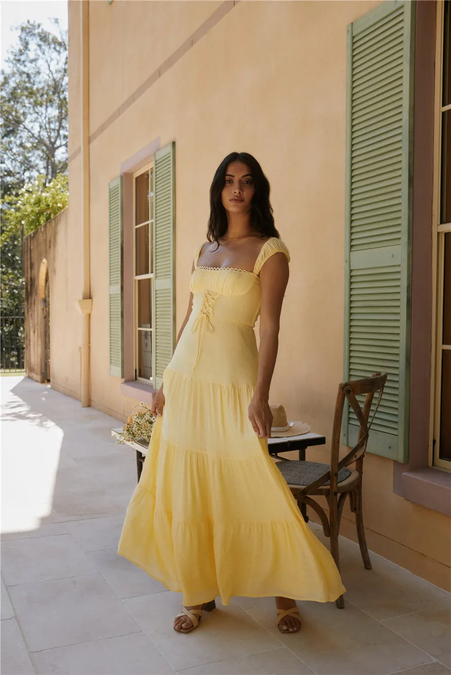 Crystal Waters Maxi Dress Yellow sold by Fortunate One product image thumbnail 4