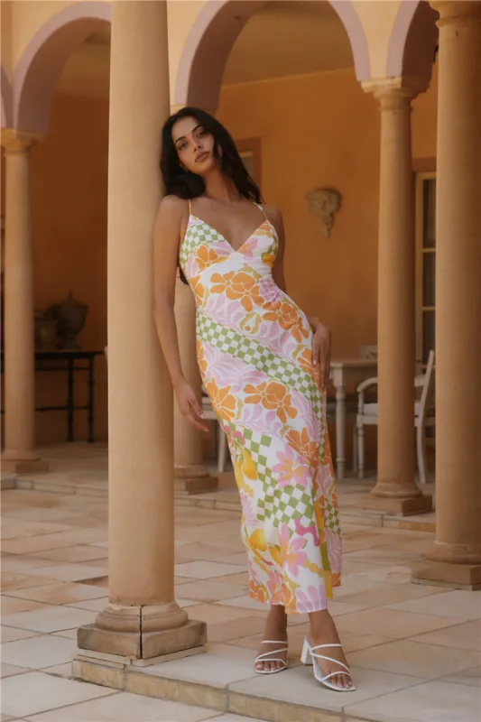 Retro Bloom Maxi Dress Green sold by Fortunate One