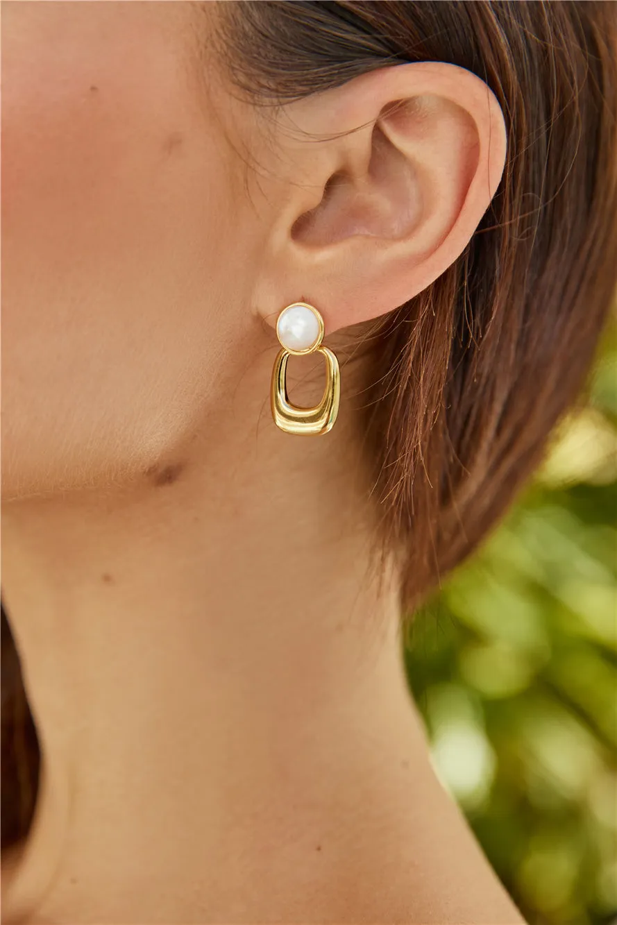 18k Gold Plated Chic Touch Earrings Gold sold by Fortunate One product image thumbnail 2