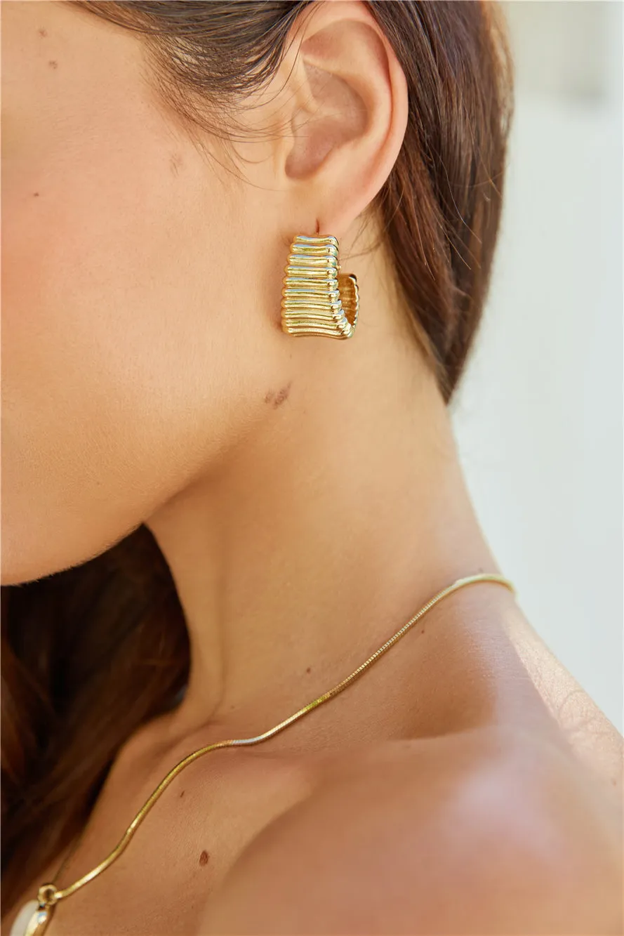 18k Gold Plated Mermaid Waters Earrings Gold sold by Fortunate One product image thumbnail 2