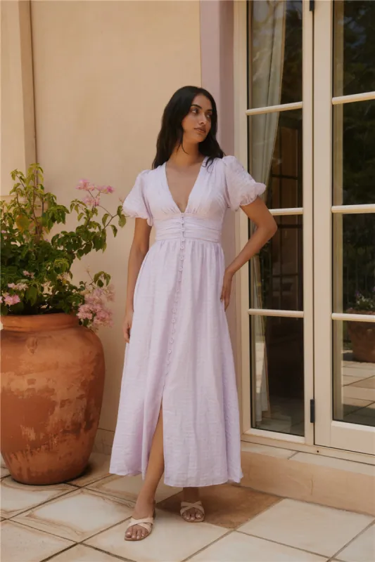 Busy Bee Maxi Dress Lilac sold by Fortunate One