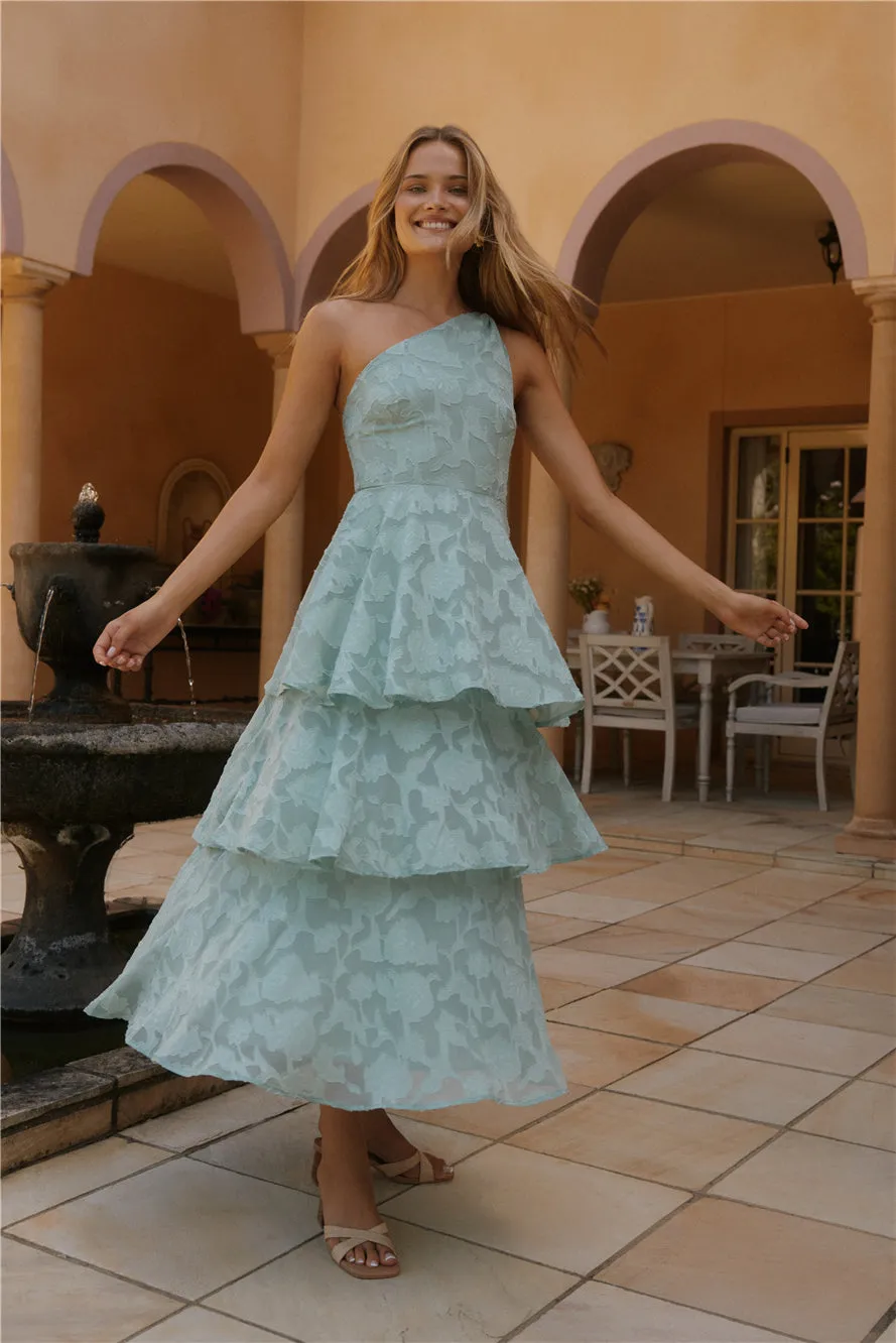 Ocean Nights One-Shoulder Maxi Dress Sage sold by Fortunate One product image thumbnail 4