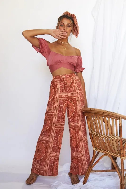 Eyes Like The Earth Crop Top Rose sold by Fortunate One