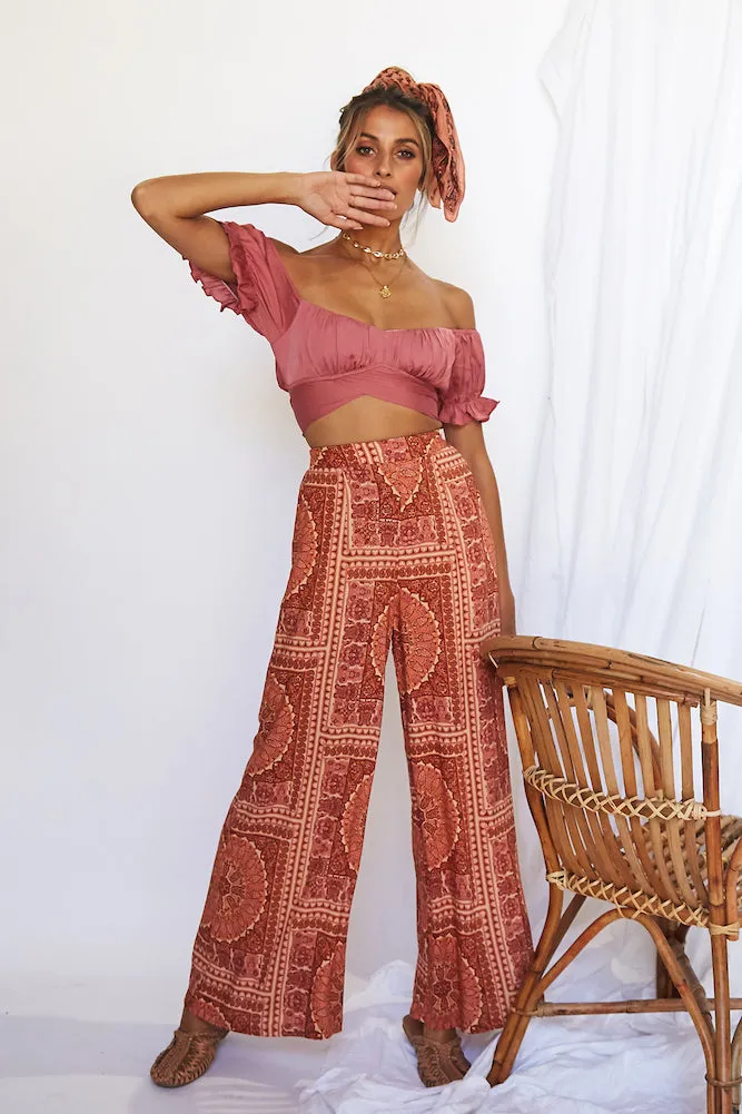 Eyes Like The Earth Crop Top Rose sold by Fortunate One