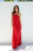 Riviera Rouge Strapless Maxi Dress Red sold by Fortunate One