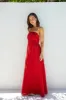 Riviera Rouge Strapless Maxi Dress Red sold by Fortunate One