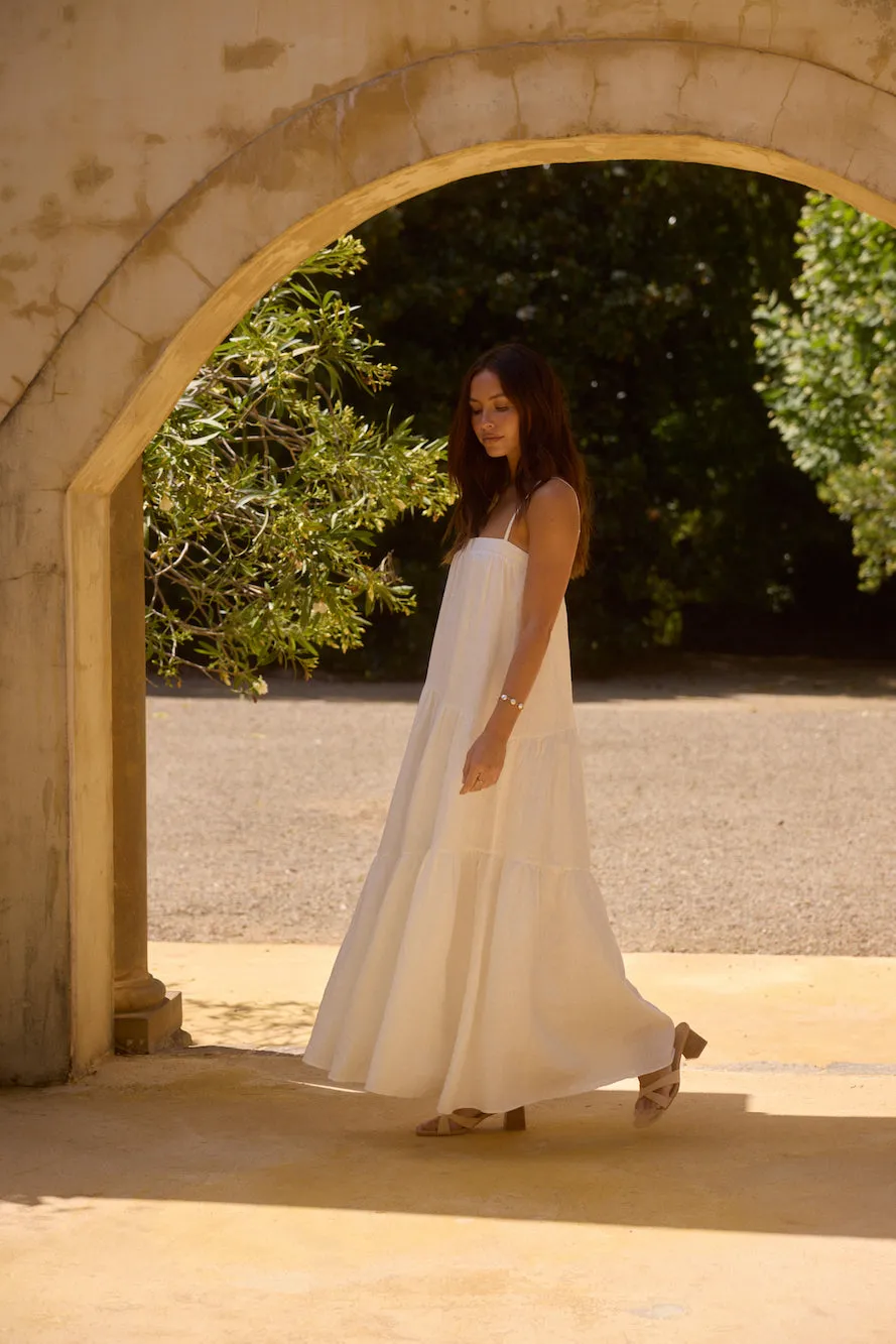 Liliana 100% Linen Maxi Dress White sold by Fortunate One product image thumbnail 4