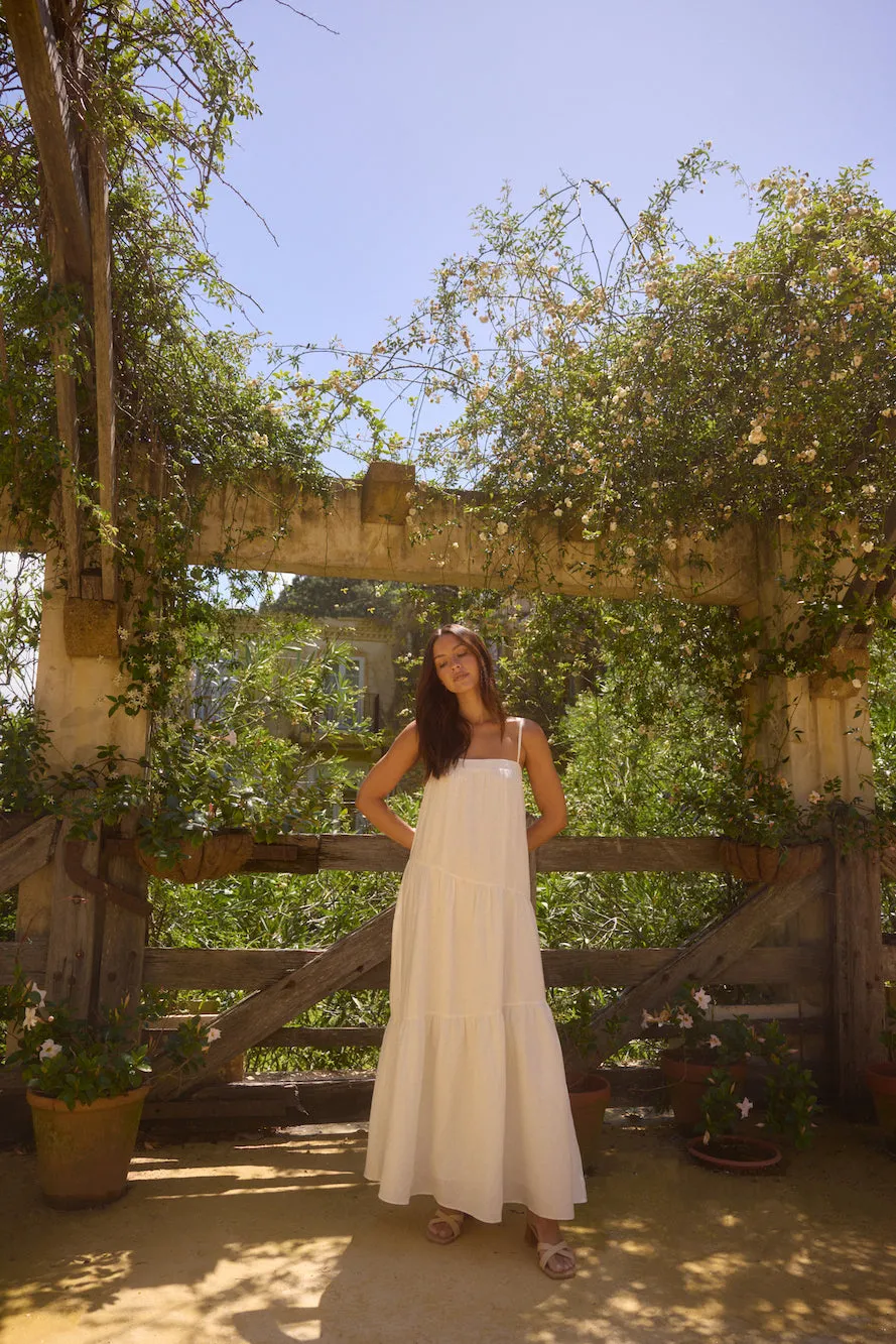 Liliana 100% Linen Maxi Dress White sold by Fortunate One product image thumbnail 5