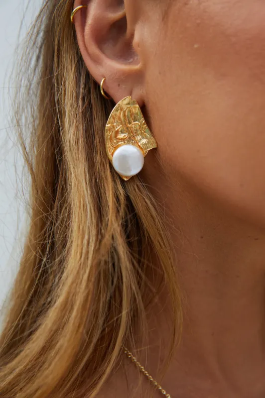 18K Gold Plated Artistic Desire Earrings Gold sold by Fortunate One