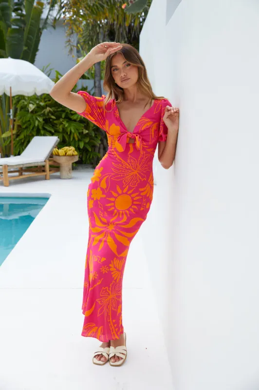 Summer Time Loving Midi Dress Pink sold by Fortunate One