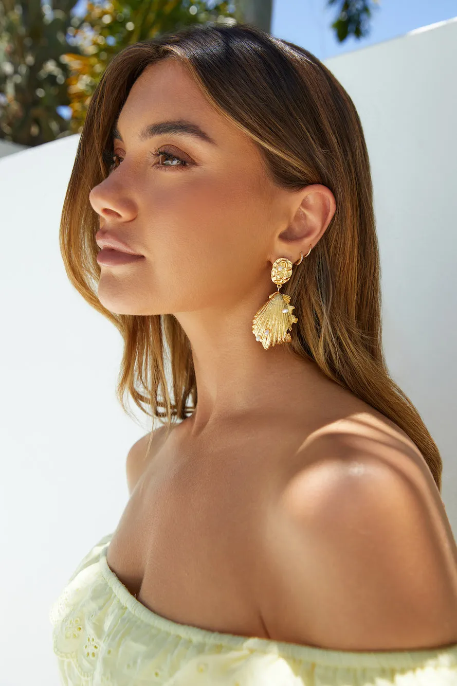 18K Gold Plated Pure Heart Earrings Gold sold by Fortunate One product image thumbnail 4