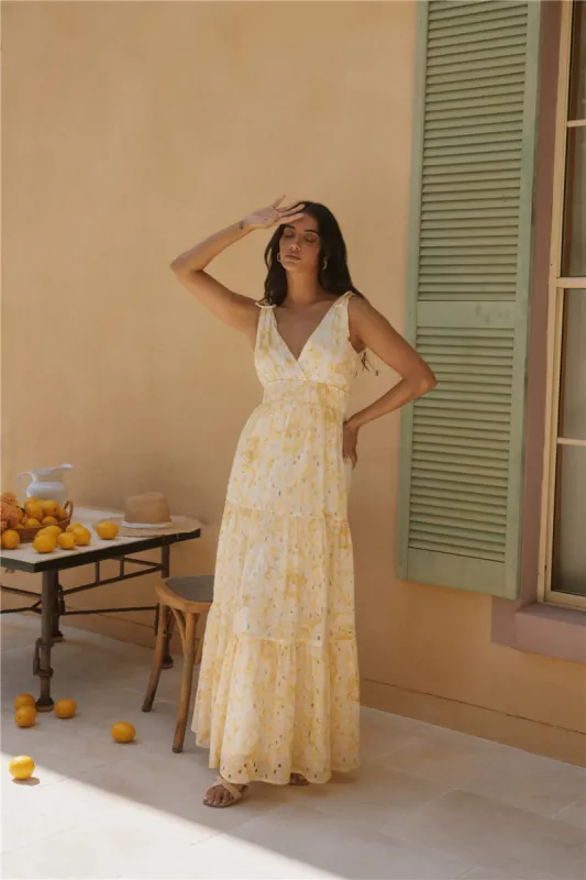 Sunny Splendour Maxi Dress Yellow sold by Fortunate One