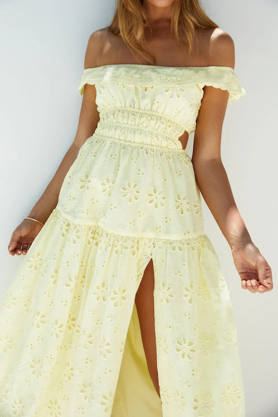 Lemon Blossom Maxi Dress Yellow sold by Fortunate One product image thumbnail 4