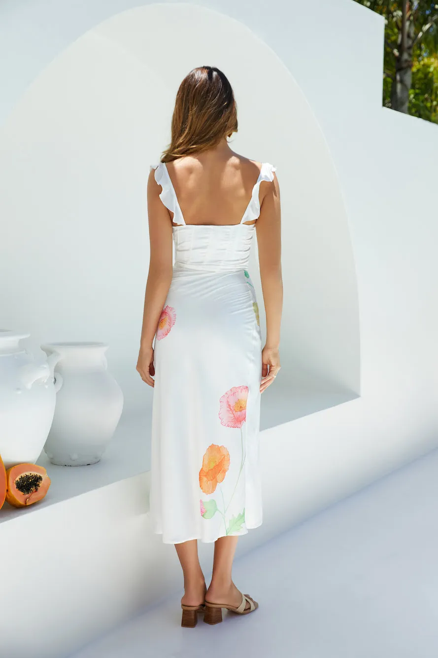 Wildflower Breeze Midi Dress White sold by Fortunate One product image thumbnail 2