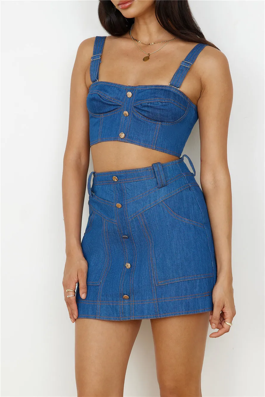 Lifes A Party Set Denim sold by Fortunate One product image thumbnail 4