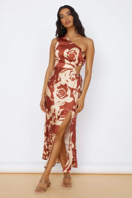 Fulfilled Dreams Maxi Dress Brown sold by Fortunate One