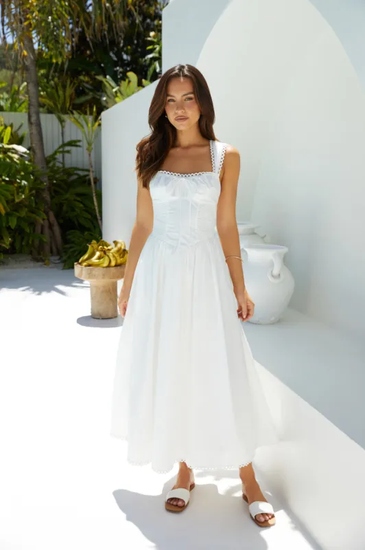 Seraphina Maxi Dress White sold by Fortunate One