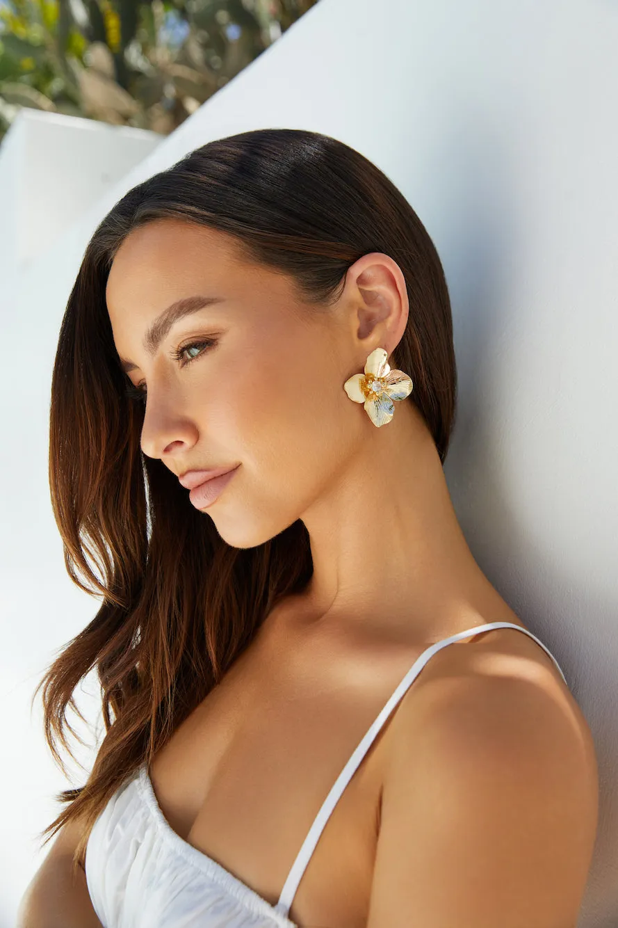 18K Gold Plated Open Heart Earrings Gold sold by Fortunate One product image thumbnail 3