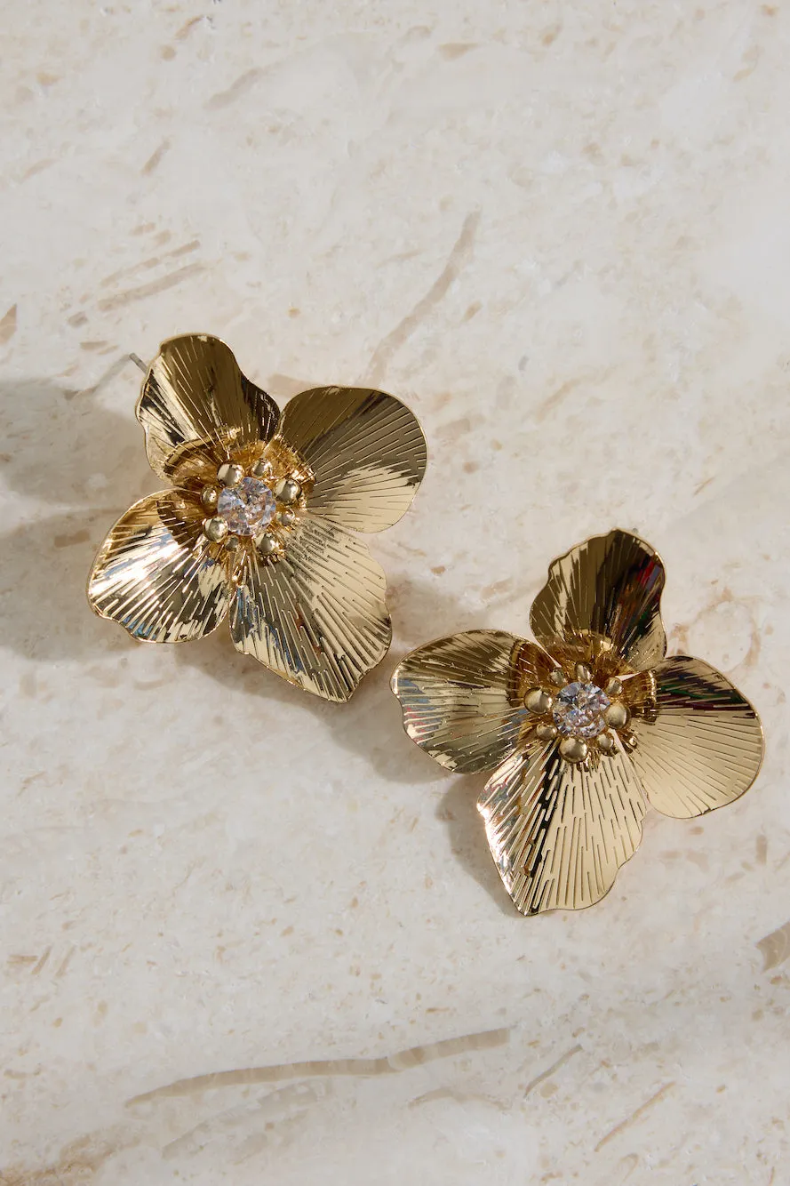 18K Gold Plated Open Heart Earrings Gold sold by Fortunate One product image thumbnail 4