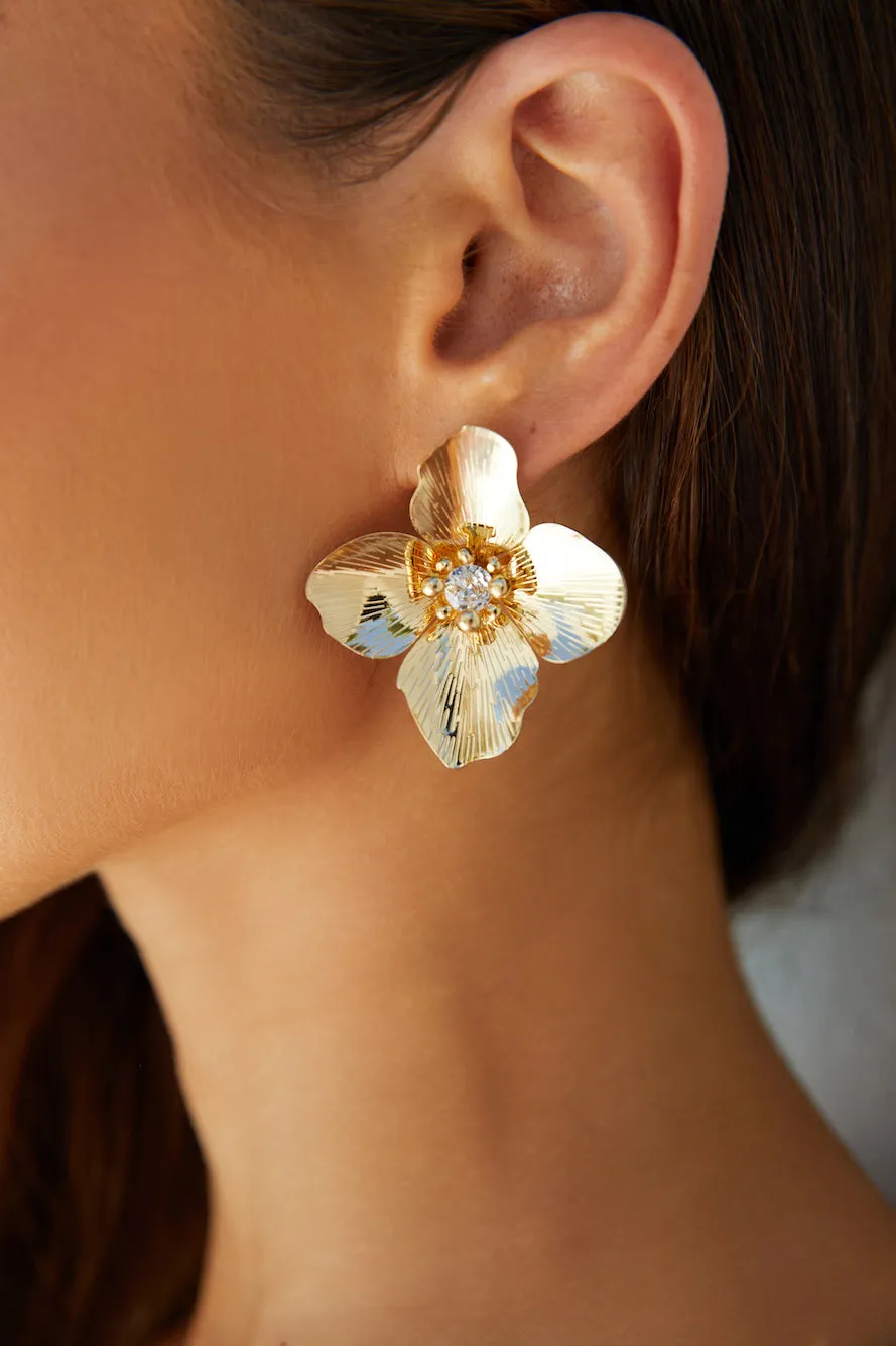 18K Gold Plated Open Heart Earrings Gold sold by Fortunate One