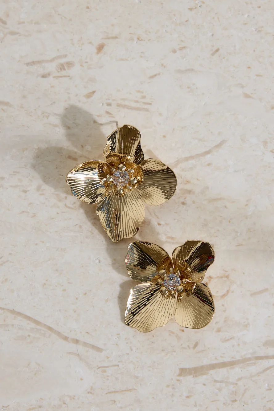 18K Gold Plated Open Heart Earrings Gold sold by Fortunate One product image thumbnail 2