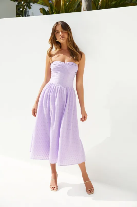 Mimi Moments Strapless Maxi Dress Lilac sold by Fortunate One