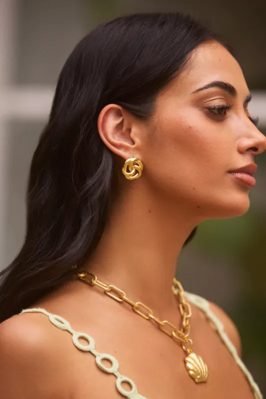 18K Gold plated Holiday Sun Earrings Gold sold by Fortunate One