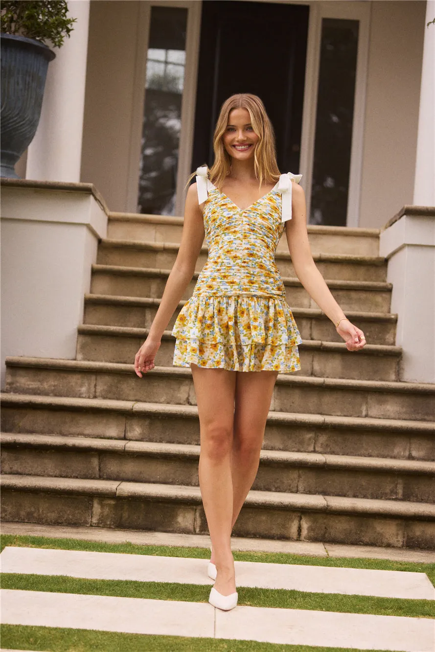 Sunflower Whimsy Mini Dress Floral sold by Fortunate One product image thumbnail 5