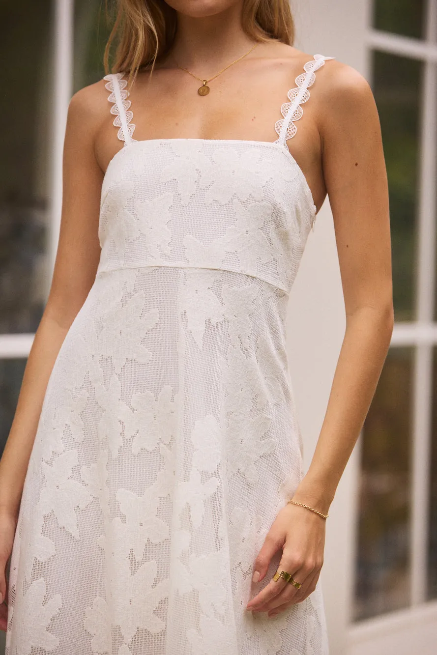 Garden Romance Midi Dress White sold by Fortunate One product image thumbnail 4