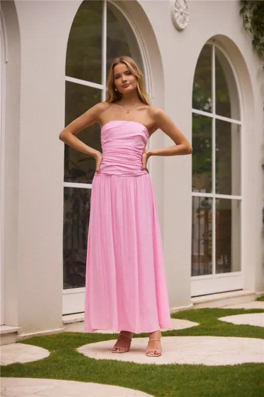 Pure Clarity Maxi Dress Pink sold by Fortunate One