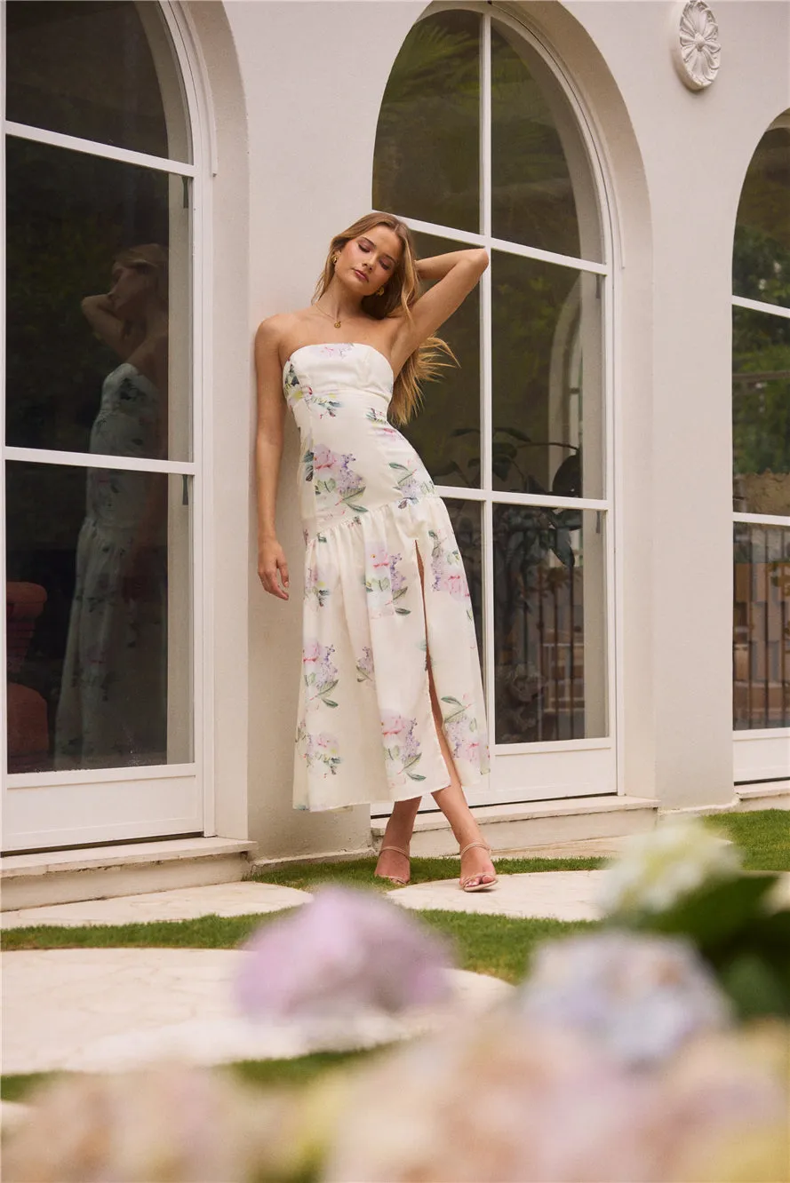 Enchanted Elegance Strapless Maxi Dress in Butter sold by Fortunate One product image thumbnail 4