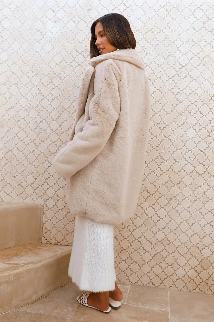 Luxe Life Faux Fur Jacket Beige sold by Fortunate One product image thumbnail 5