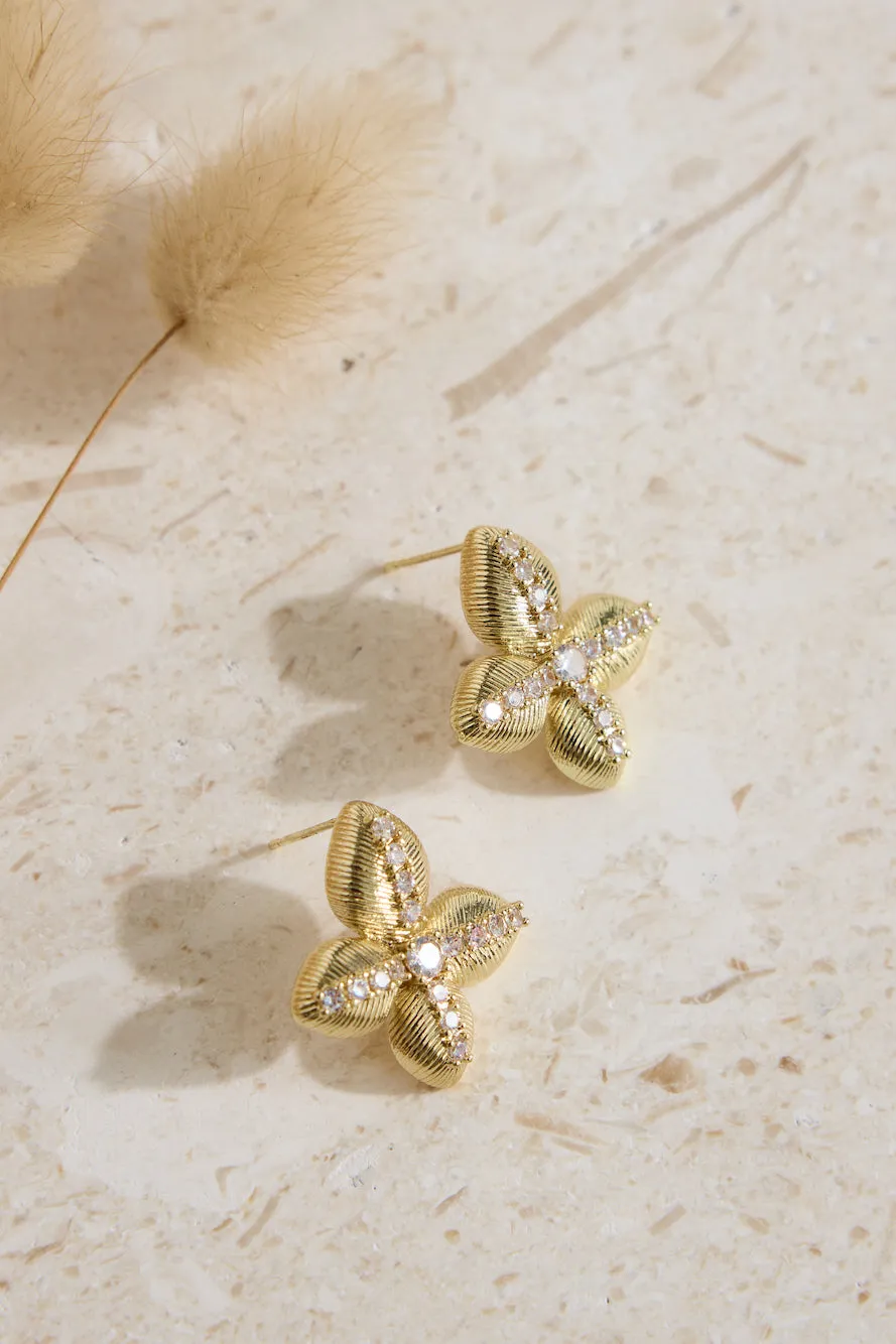 18K Gold Plated Shine Bright Earrings Gold sold by Fortunate One product image thumbnail 3