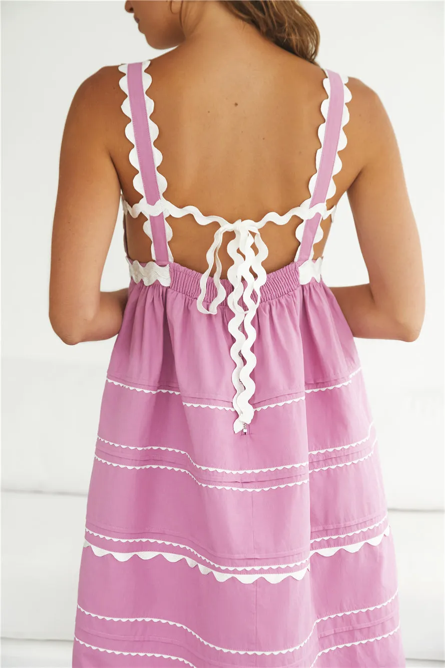 Summer Soirée Midi Dress Pink sold by Fortunate One product image thumbnail 5