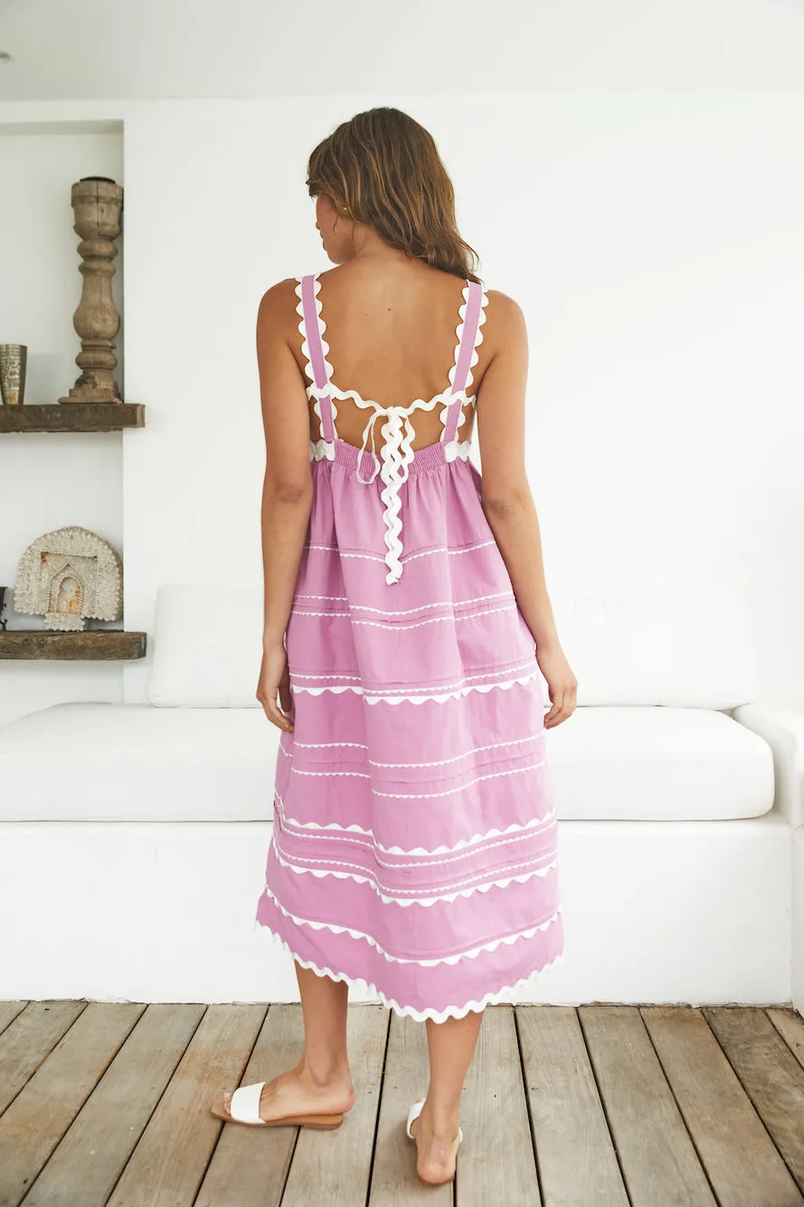 Summer Soirée Midi Dress Pink sold by Fortunate One product image thumbnail 2