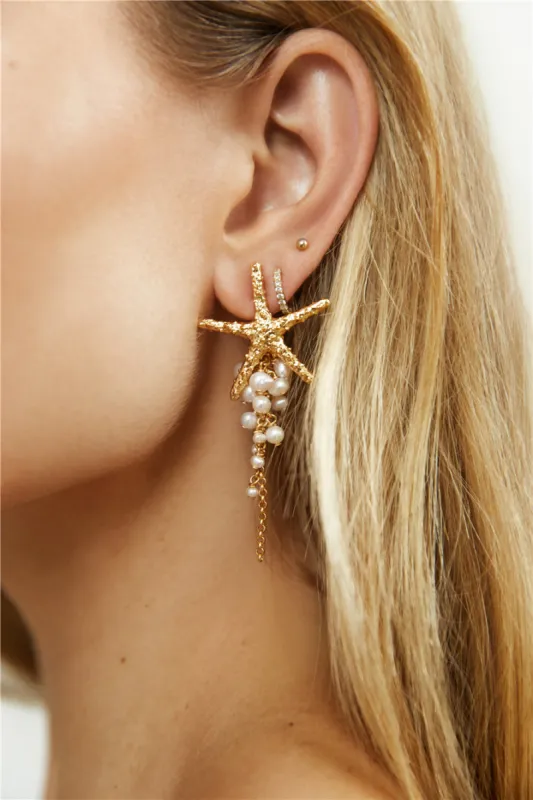 18K Gold Plated Search The Seas Earrings Gold sold by Fortunate One