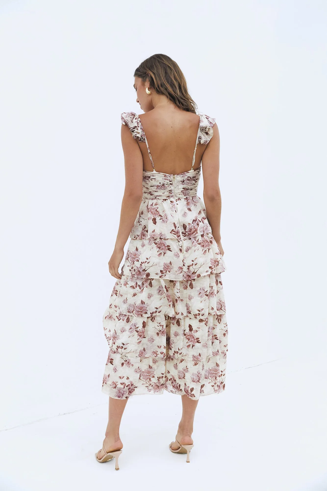 Florienne Tiered Midi Dress Mauve sold by Fortunate One product image thumbnail 2