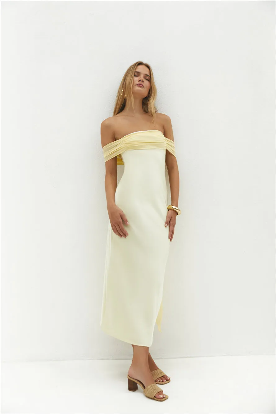 Cleo Cove Strapless Maxi Dress Butter Yellow sold by Fortunate One product image thumbnail 4