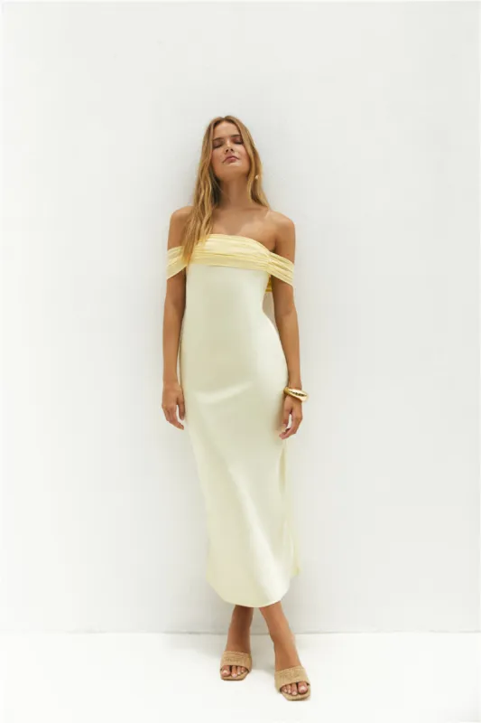 Cleo Cove Strapless Maxi Dress Butter Yellow sold by Fortunate One