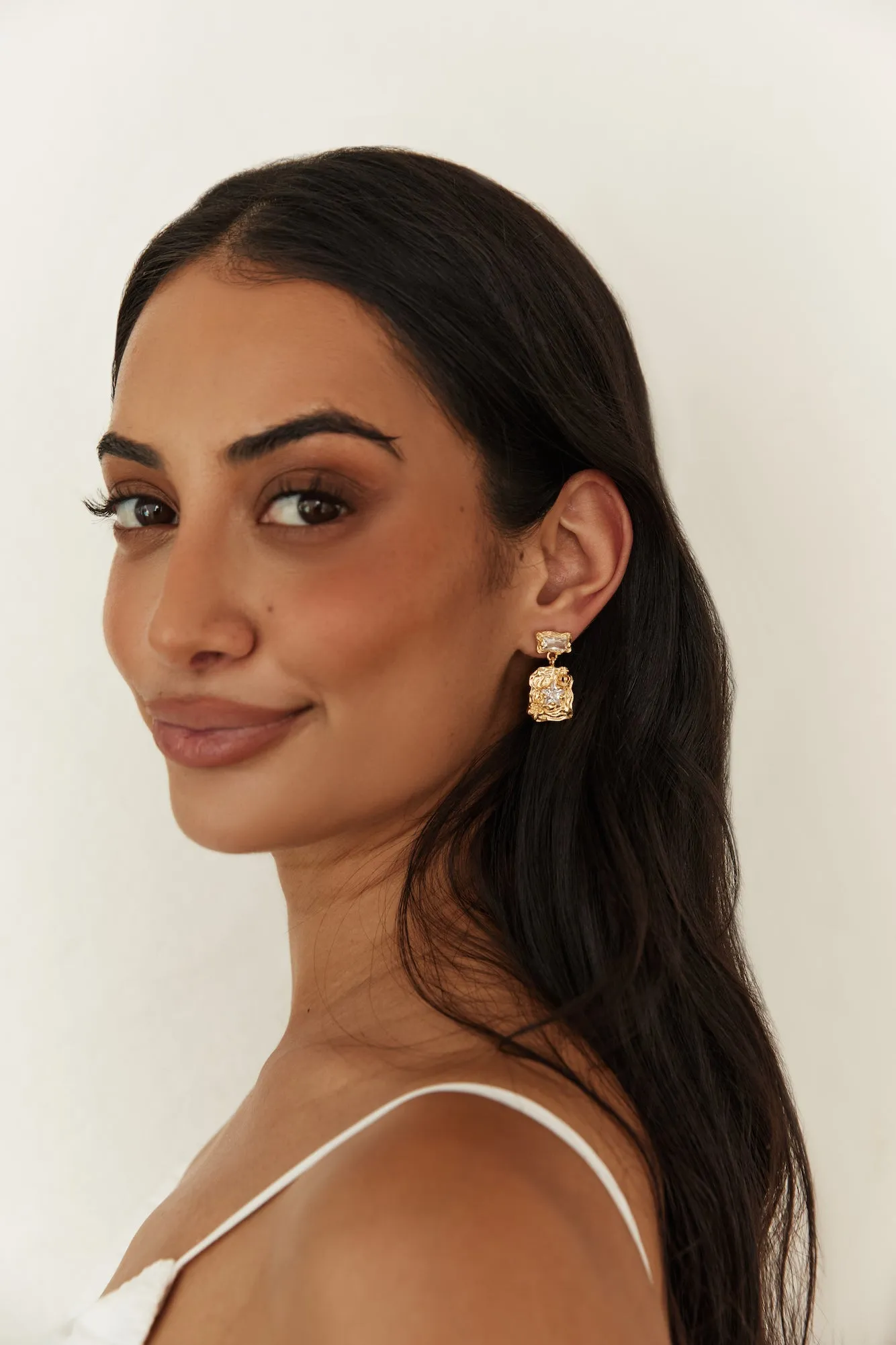 18K Gold Plated Magical Monument Earrings sold by Fortunate One product image thumbnail 3