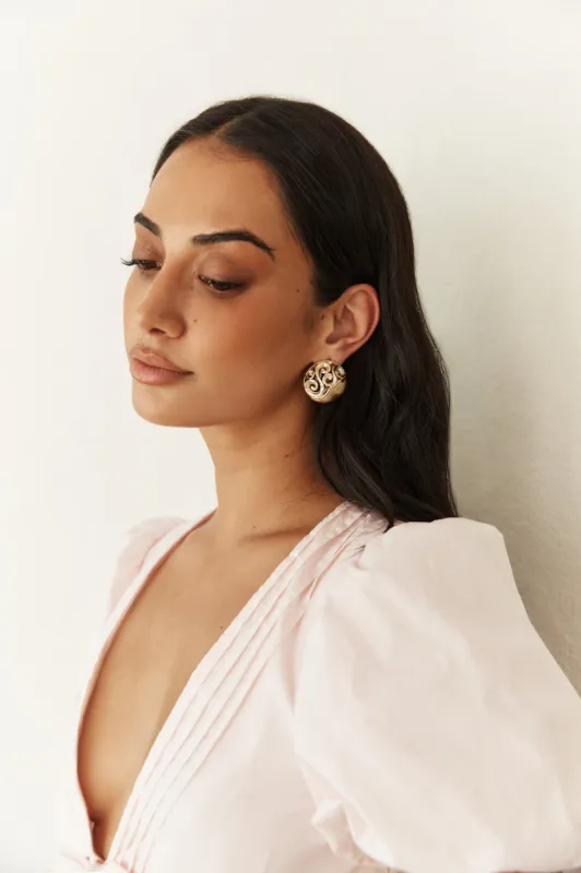 18K Gold Plated Athena Earrings Gold sold by Fortunate One