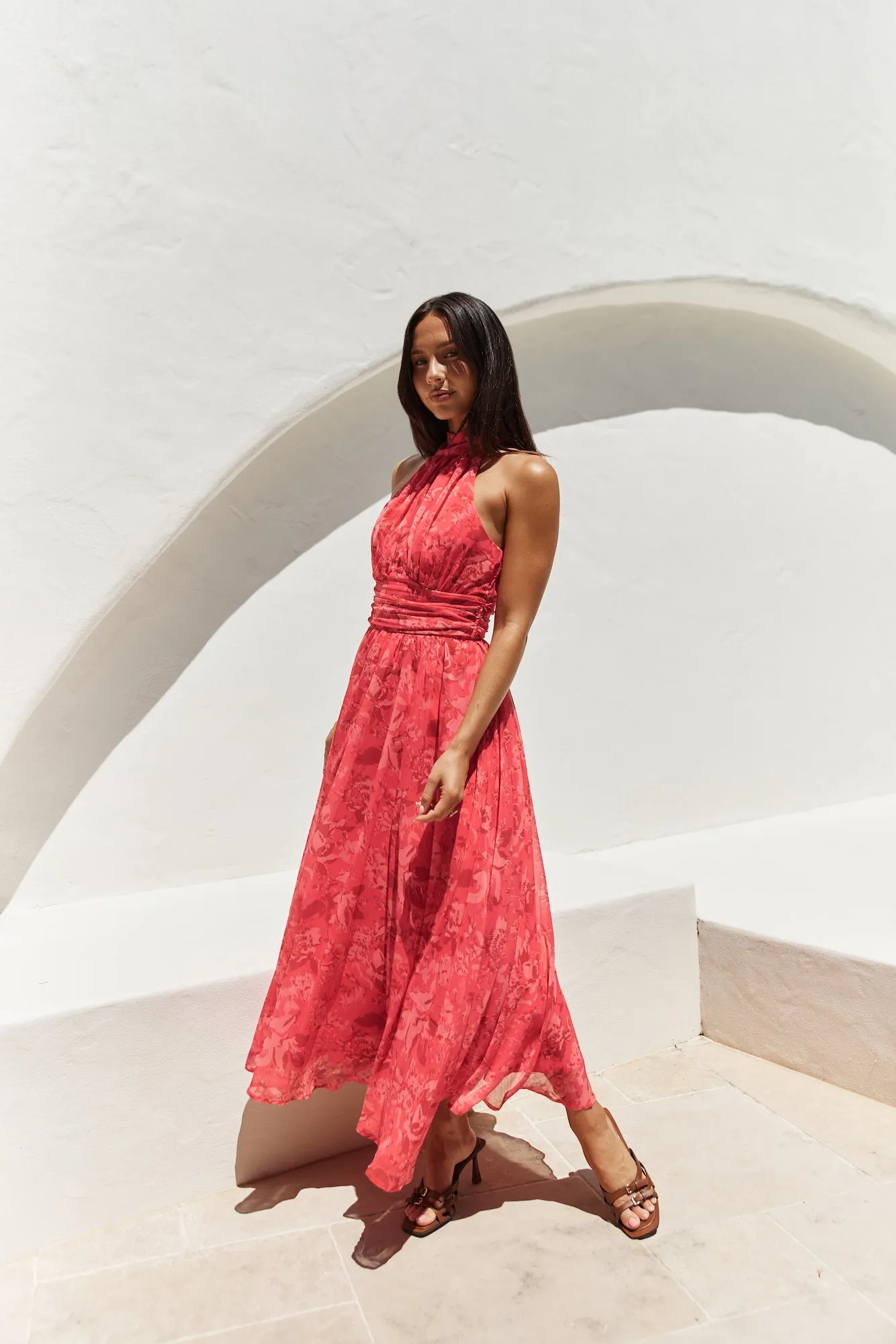 Elysian Sunset Maxi Dress Pink sold by Fortunate One