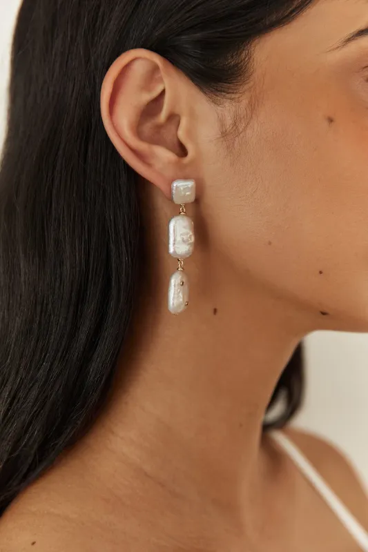 18K Gold Plated Jet Set Earrings Gold sold by Fortunate One