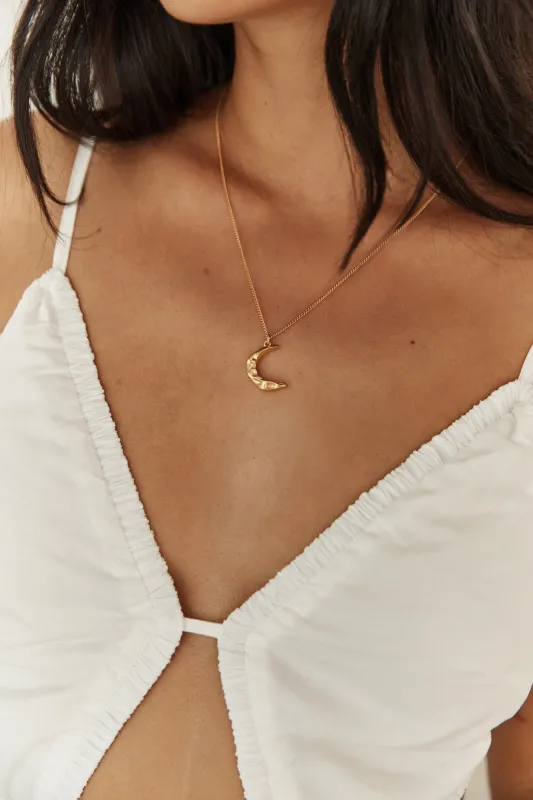 18K Gold Plated La Luna Necklace Gold sold by Fortunate One
