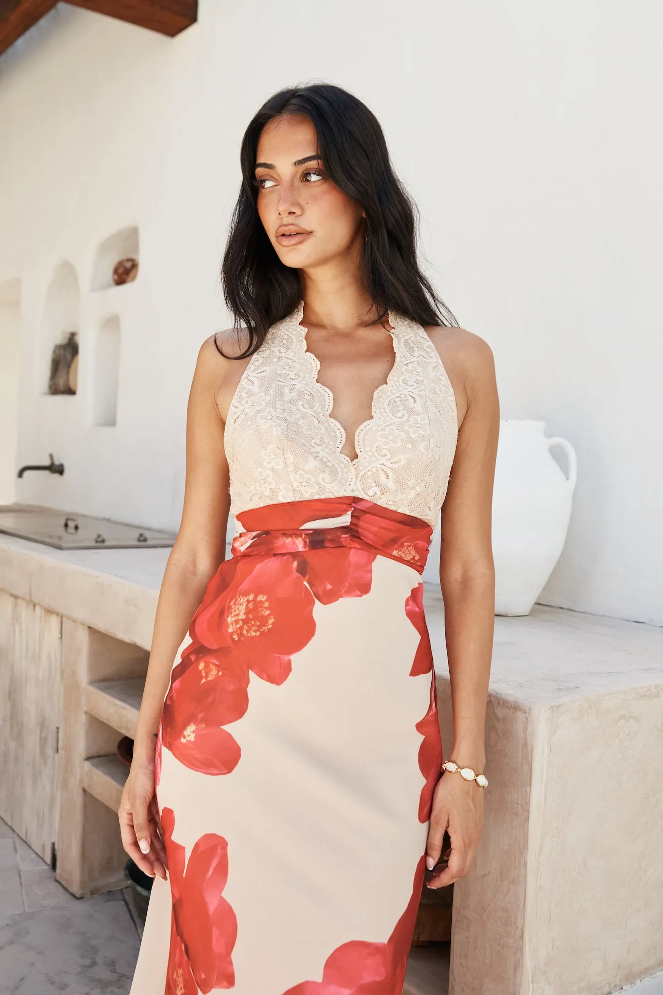 Sahara Sunset Maxi Dress Cream sold by Fortunate One product image thumbnail 3