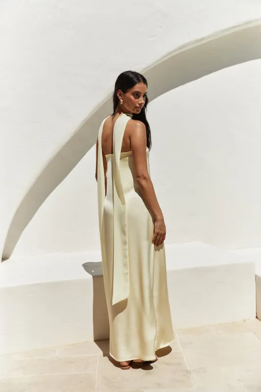 Radiant Rhythm Strapless Maxi Dress Yellow sold by Fortunate One